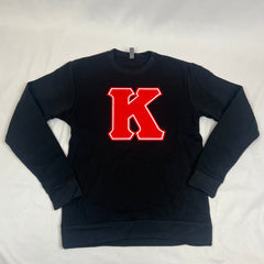 Chenille Kappa “K” Black Pocket Crewneck