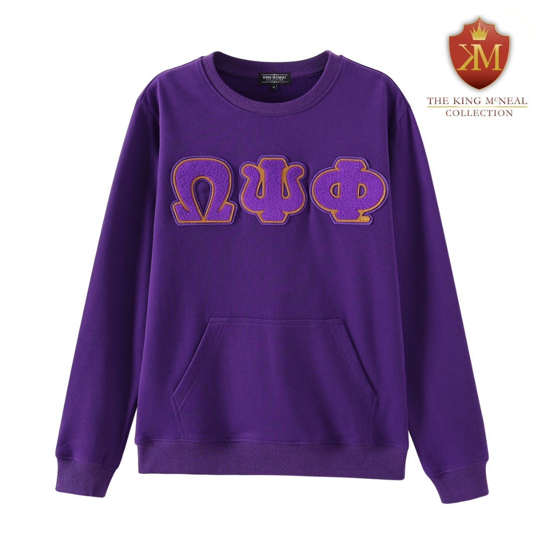 Omega Purple Chenille Pocket Crewneck