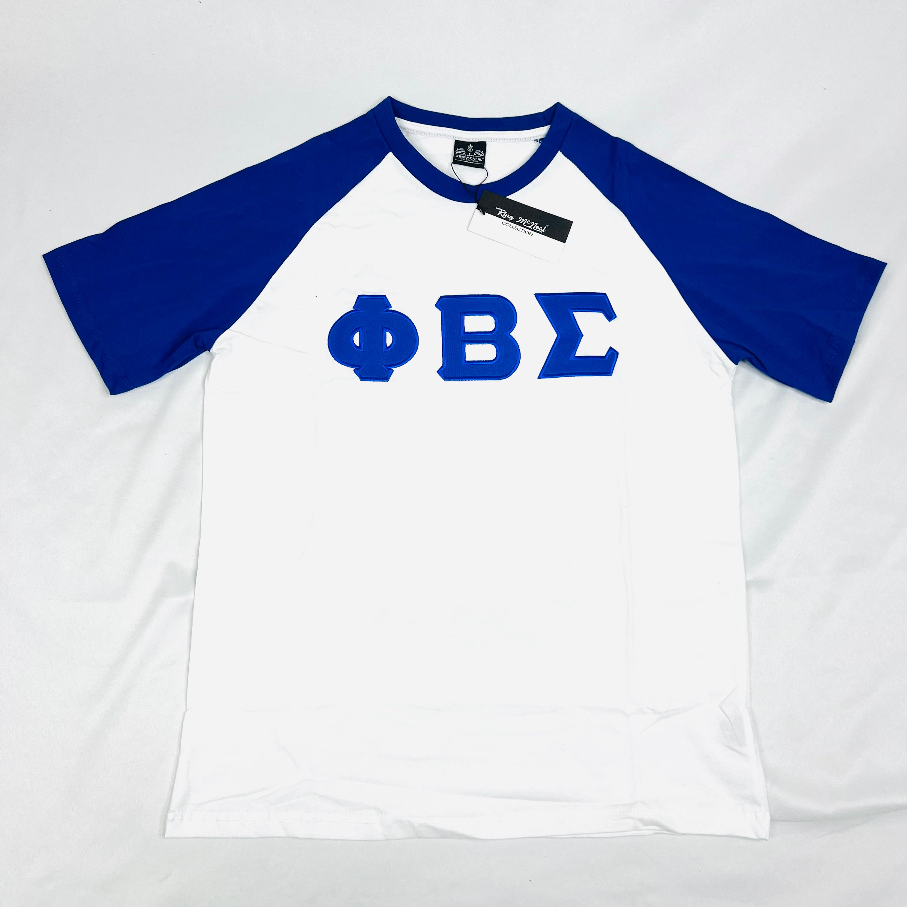 White & Blu Sigma Raglan Premium Shirt