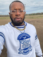 Phi Beta Sigma White Crest Chenille Crewneck