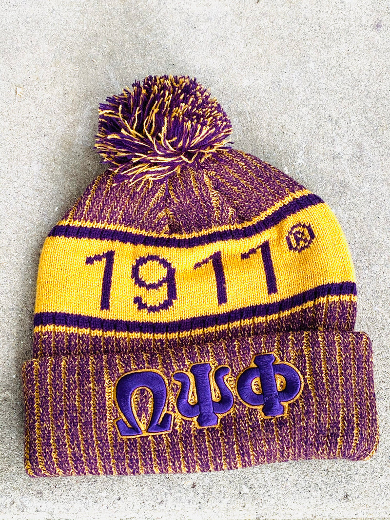 Omega Psi Phi Beanie Hat with Pom