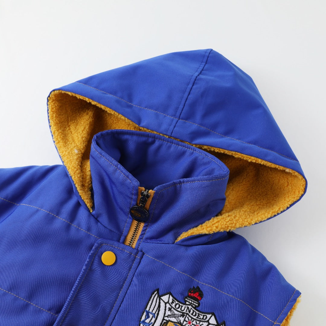 SGRho Hooded Puffer Vest Sherpa Lining