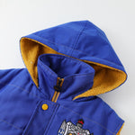 SGRho Hooded Puffer Vest Sherpa Lining