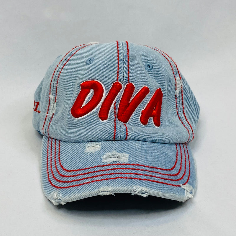 “DIVA” Delta Sigma Theta Light Denim Hat