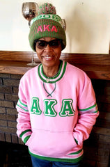 AKA Pink Stripe Chenille Crewneck (Unisex Size)