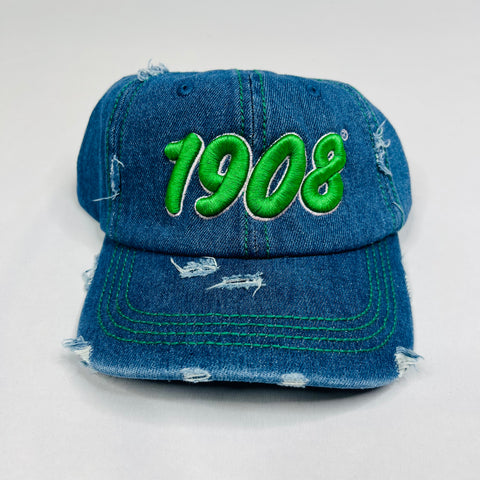 AKA 1908 Medium Denim Distressed Hat