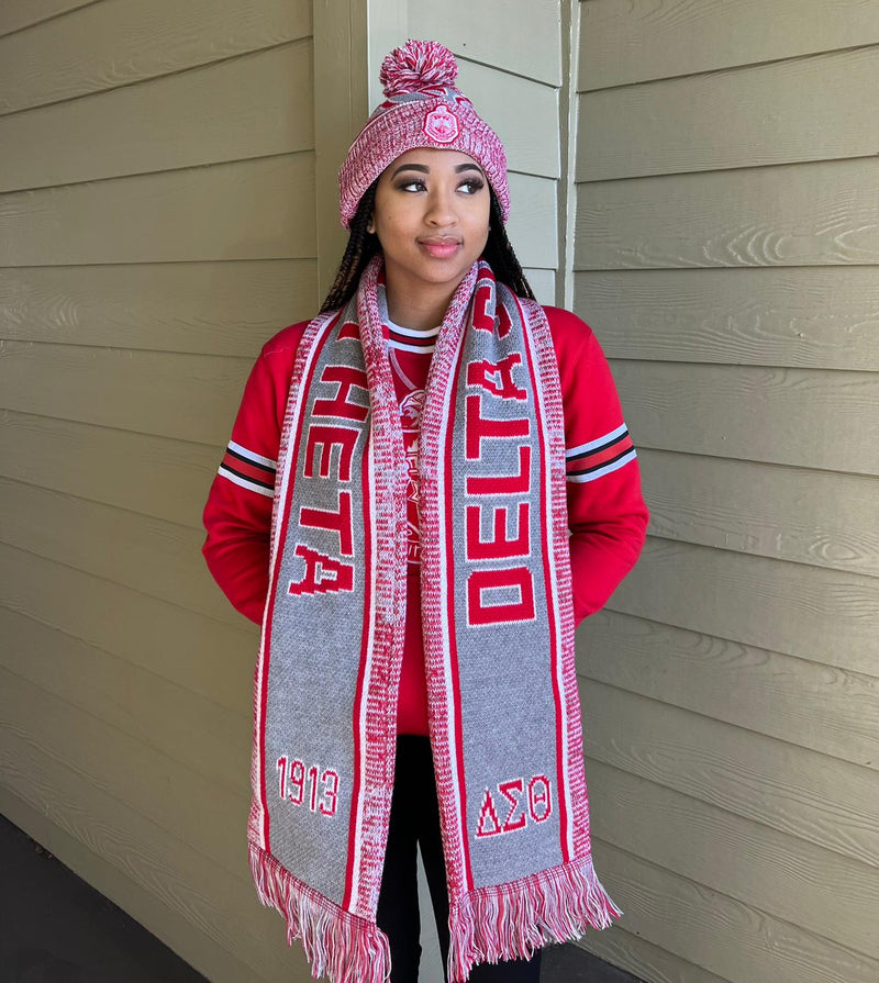 Delta Grey Scarf And Hat Set