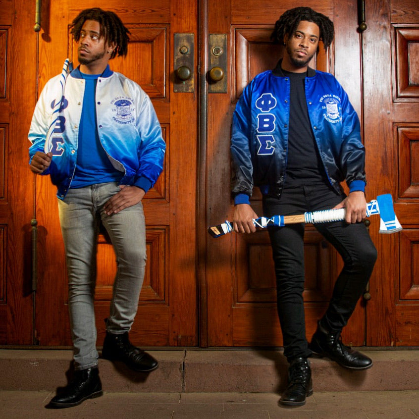 Black Faded Phi Beta Sigma Bomber Jacket