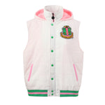 AKA Hooded Puffer Vest Sherpa Lining Read Description