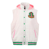AKA Hooded Puffer Vest Sherpa Lining Read Description