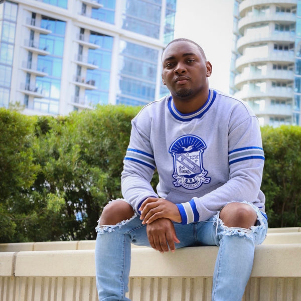 Phi Beta Sigma Grey Chenille Crest Crewneck