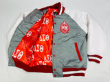 Grey Delta Bomber Jacket Custom Lining