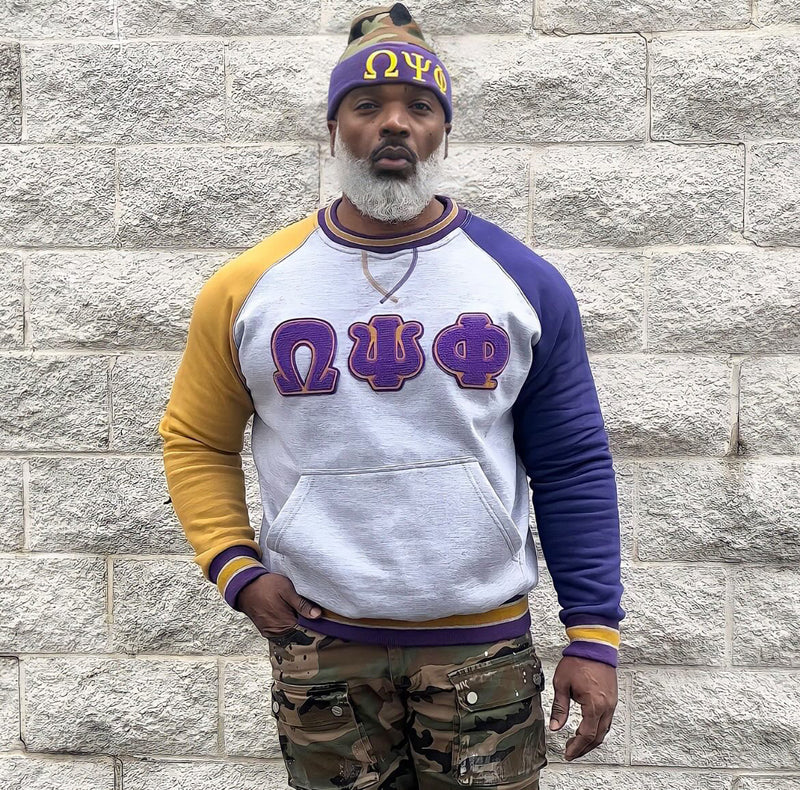 Omega Grey Purple Chenille Crewneck