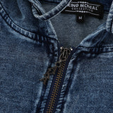AKA Chenille Dark Washed Full Zip Denim Hoodie