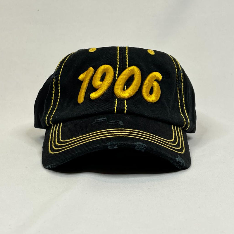 “1906” Black & Old Gold Stitch Hat