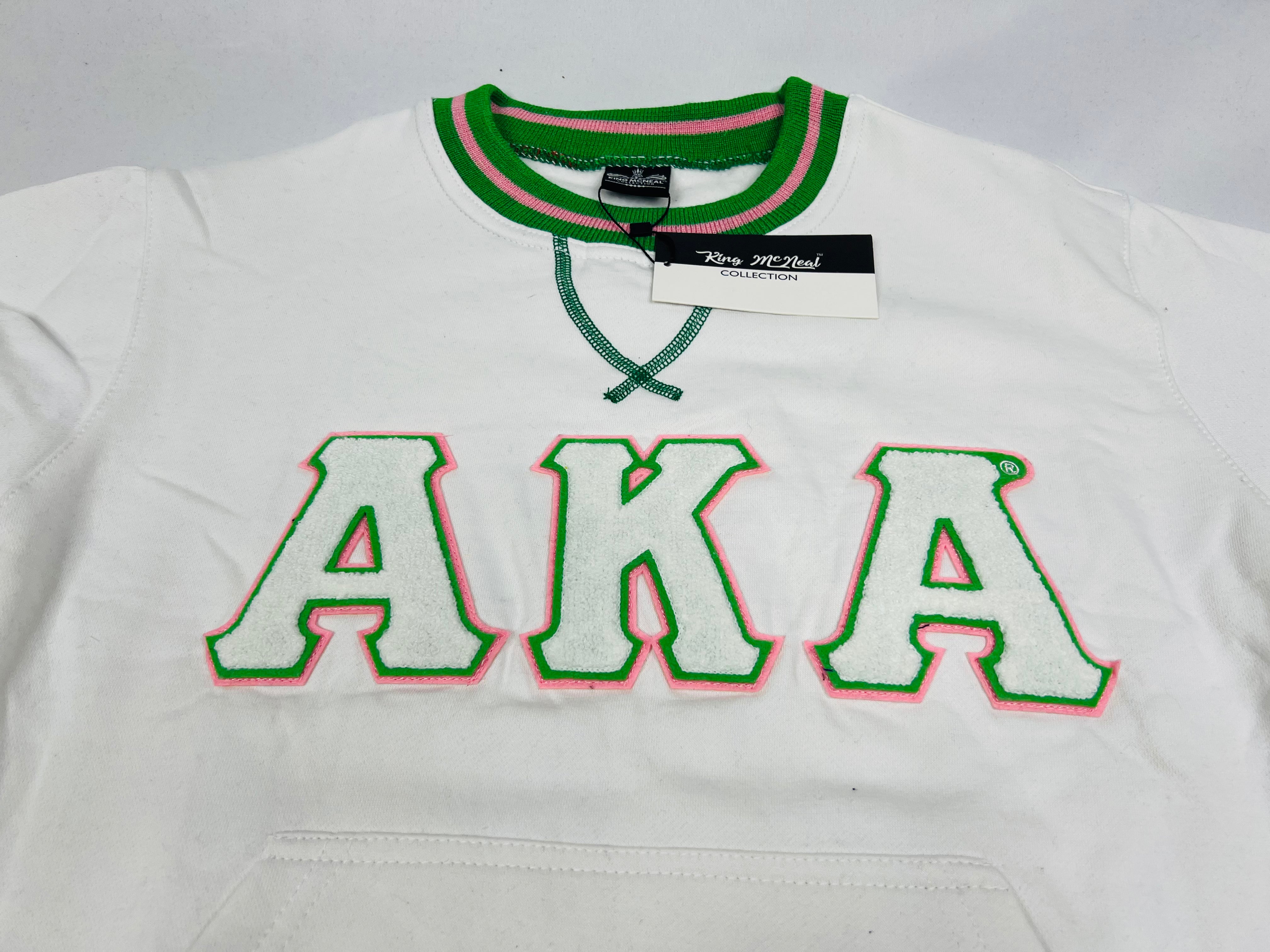 AKA White Stripe Chenille Crewneck (Unisex Size)