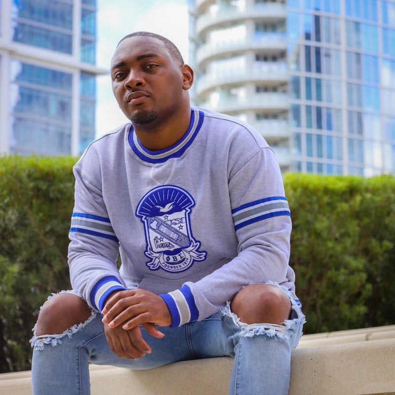 Phi Beta Sigma Grey Chenille Crest Crewneck