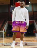 Omega Faded Pinstripe Heavy Mesh Basketball Shorts