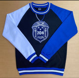 Zeta Crest Chenille Black Crewneck (Unisex Size)