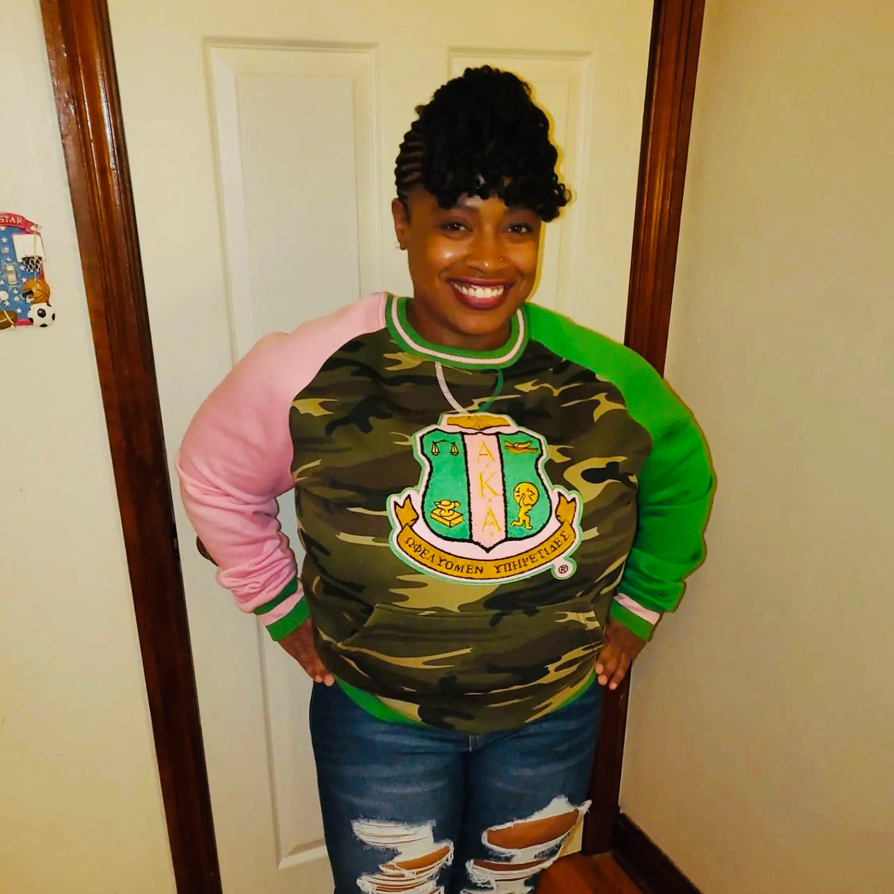 AKA Camo Chenille Crewneck (Unisex Size)