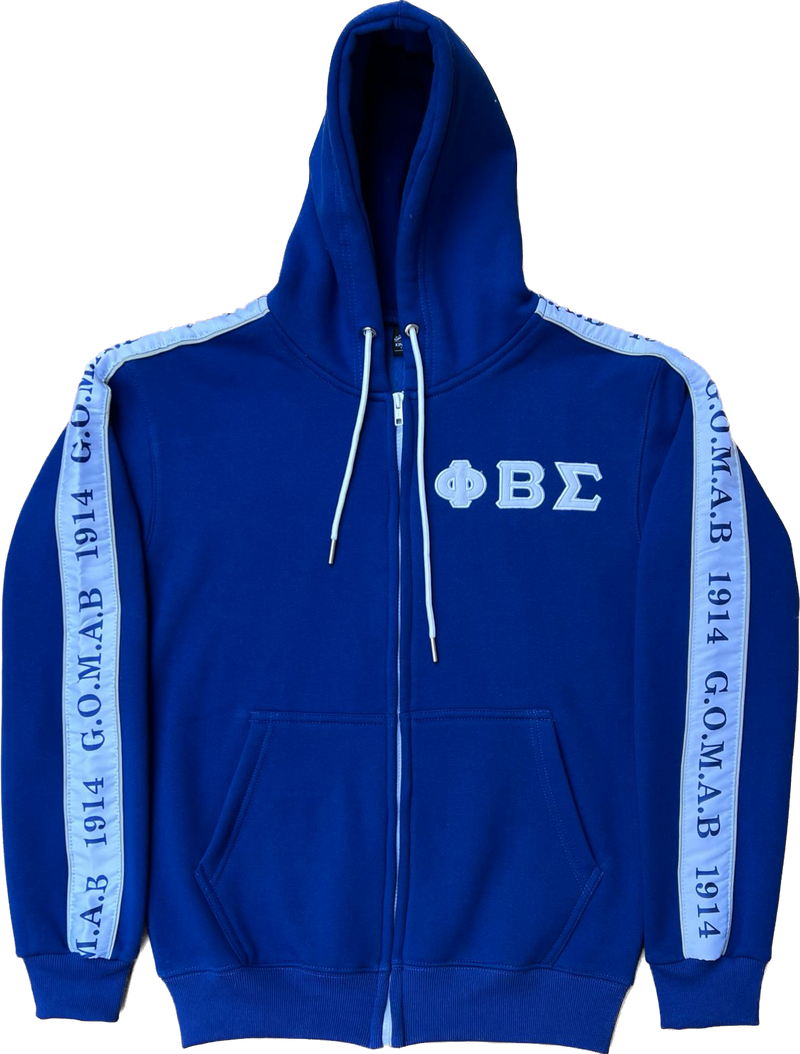 Blue Phi Beta Sigma Tapered Sweatsuit Jacket