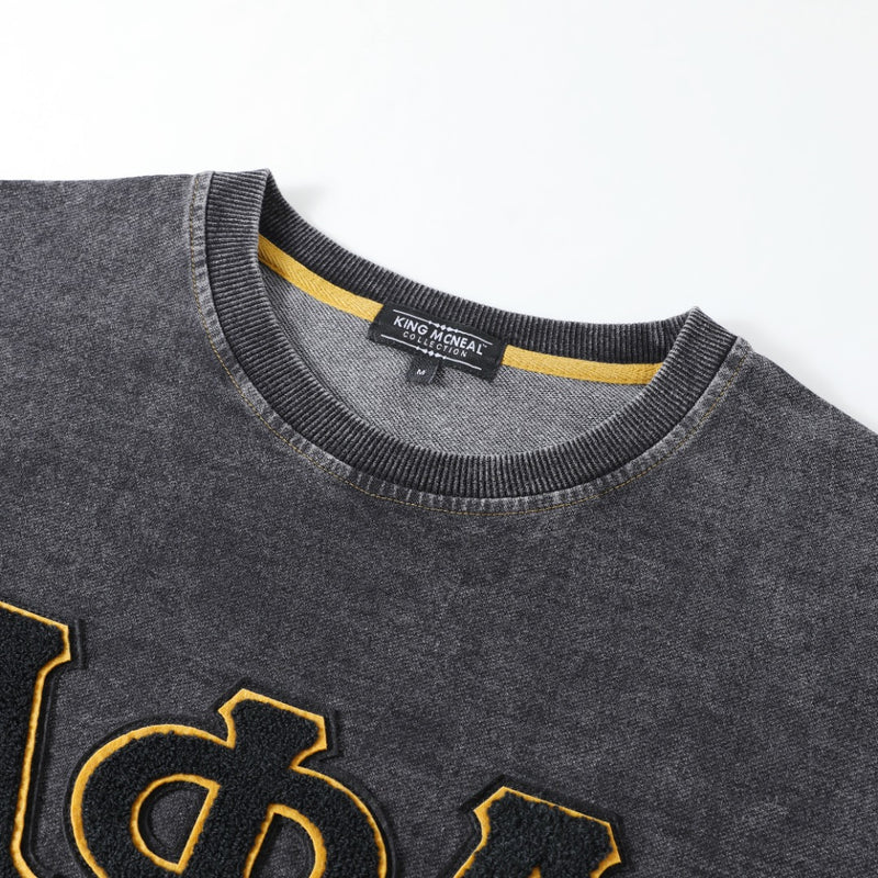 Alpha Denim Chenille Crewneck