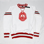 DST White Crest Striped Chenille Crewneck (Unisex Size)