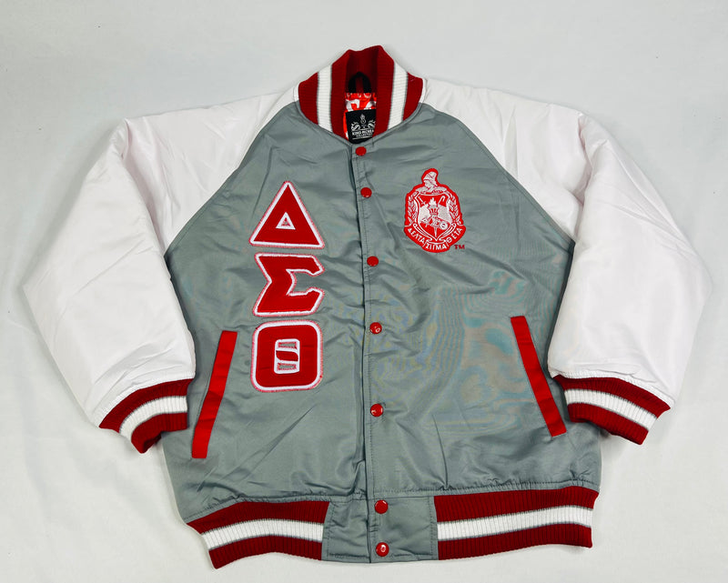 Grey Delta Bomber Jacket Custom Lining