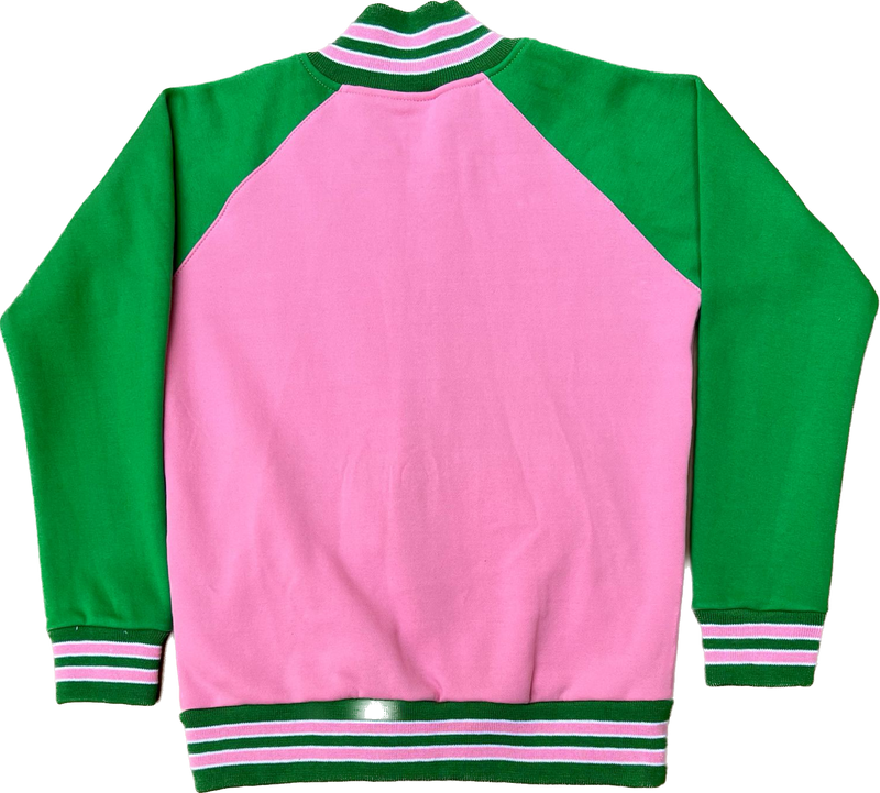 AKA Pink Fleece Letterman Jacket (Unisex Size)
