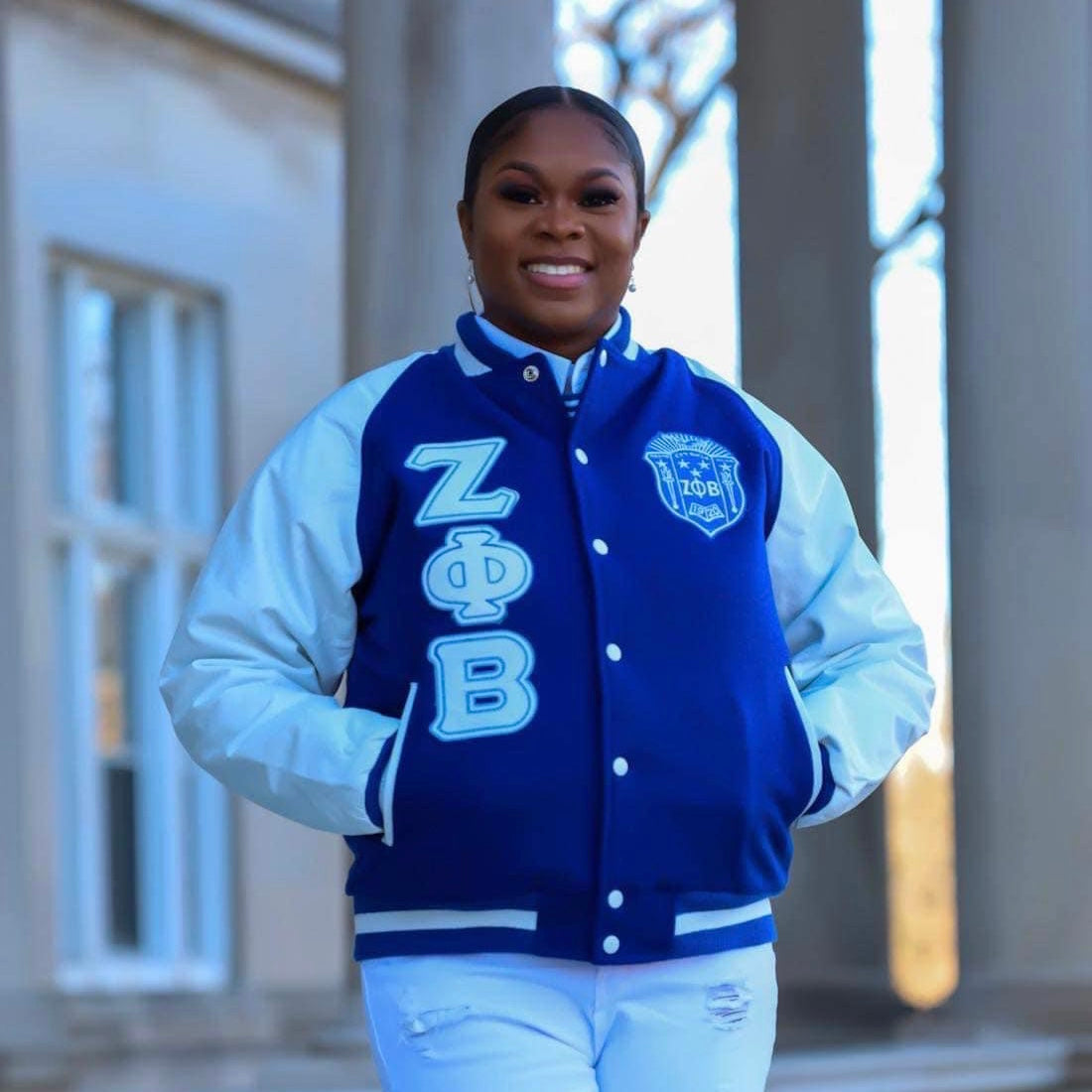 Zeta Wool and Leather Letterman Jacket