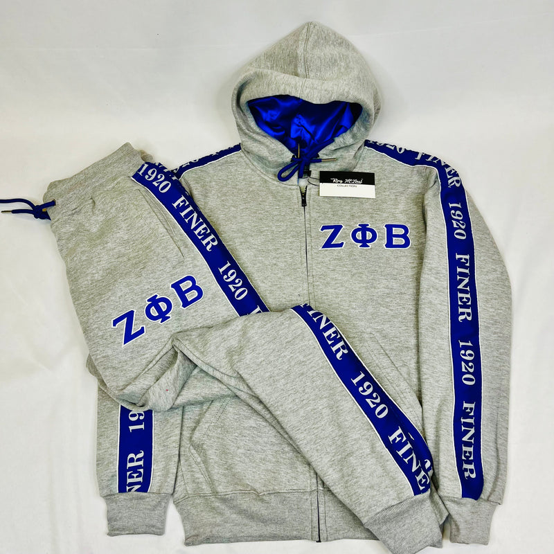 Zeta Grey Tapered Sweatsuit Jacket (Unisex Size)