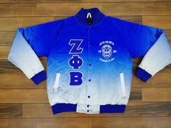 Zeta Phi Beta Faded Bomber Jacket With Back Embriodery