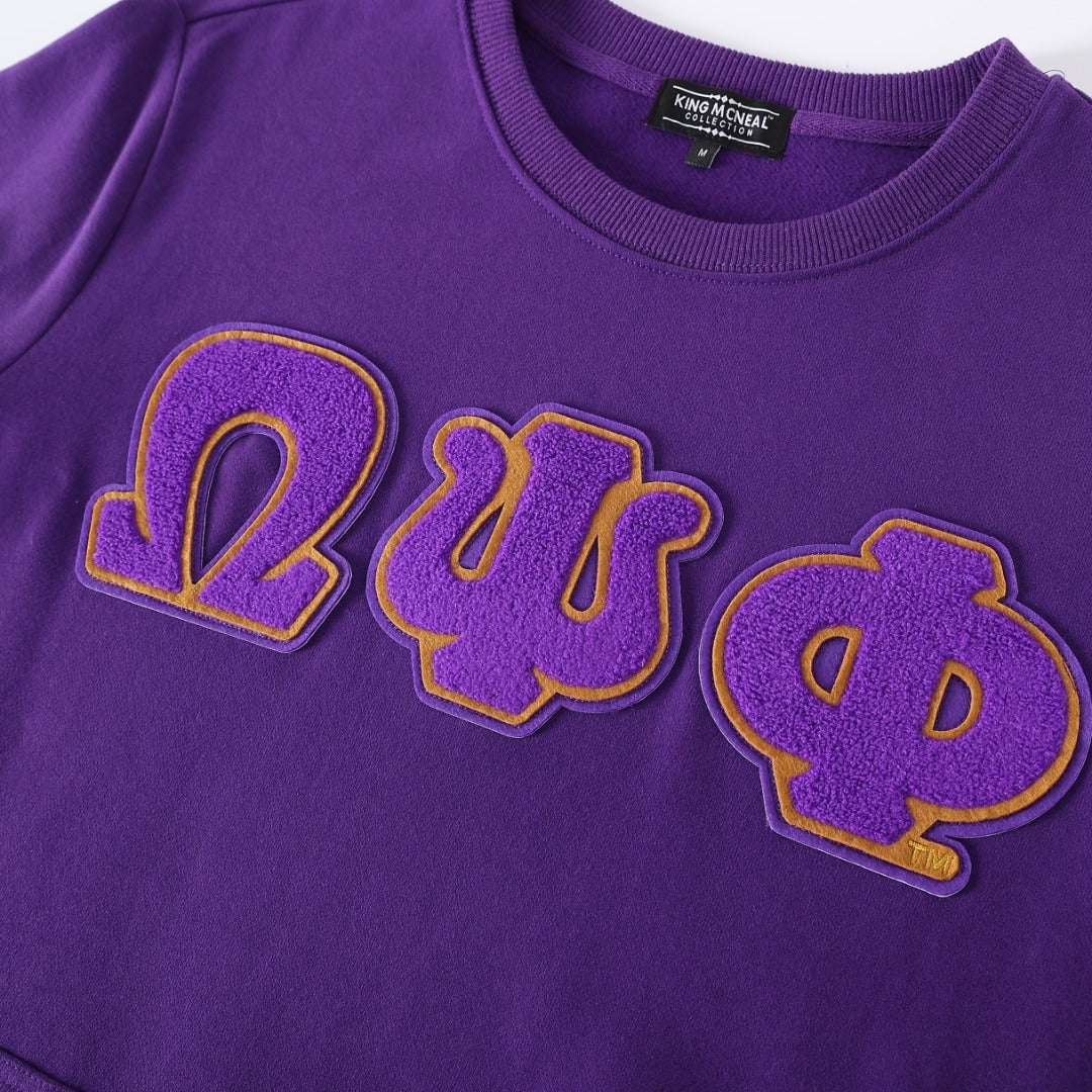Omega Purple Chenille Pocket Crewneck