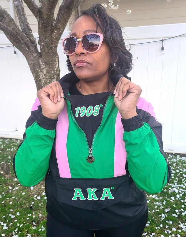 AKA Black Half Zip Windbreaker Jacket Read Description