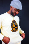 Alpha Neutral Chenille Crest Pocket Crewneck