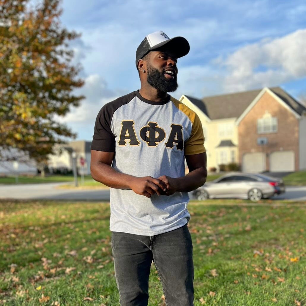 Alpha Letter Grey Opposite Sleeve Premium Shirt