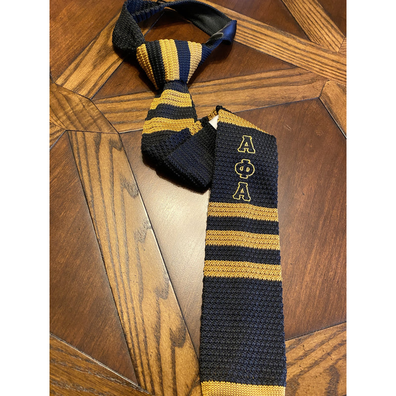 Black and Old Gold Alpha Knit Tie