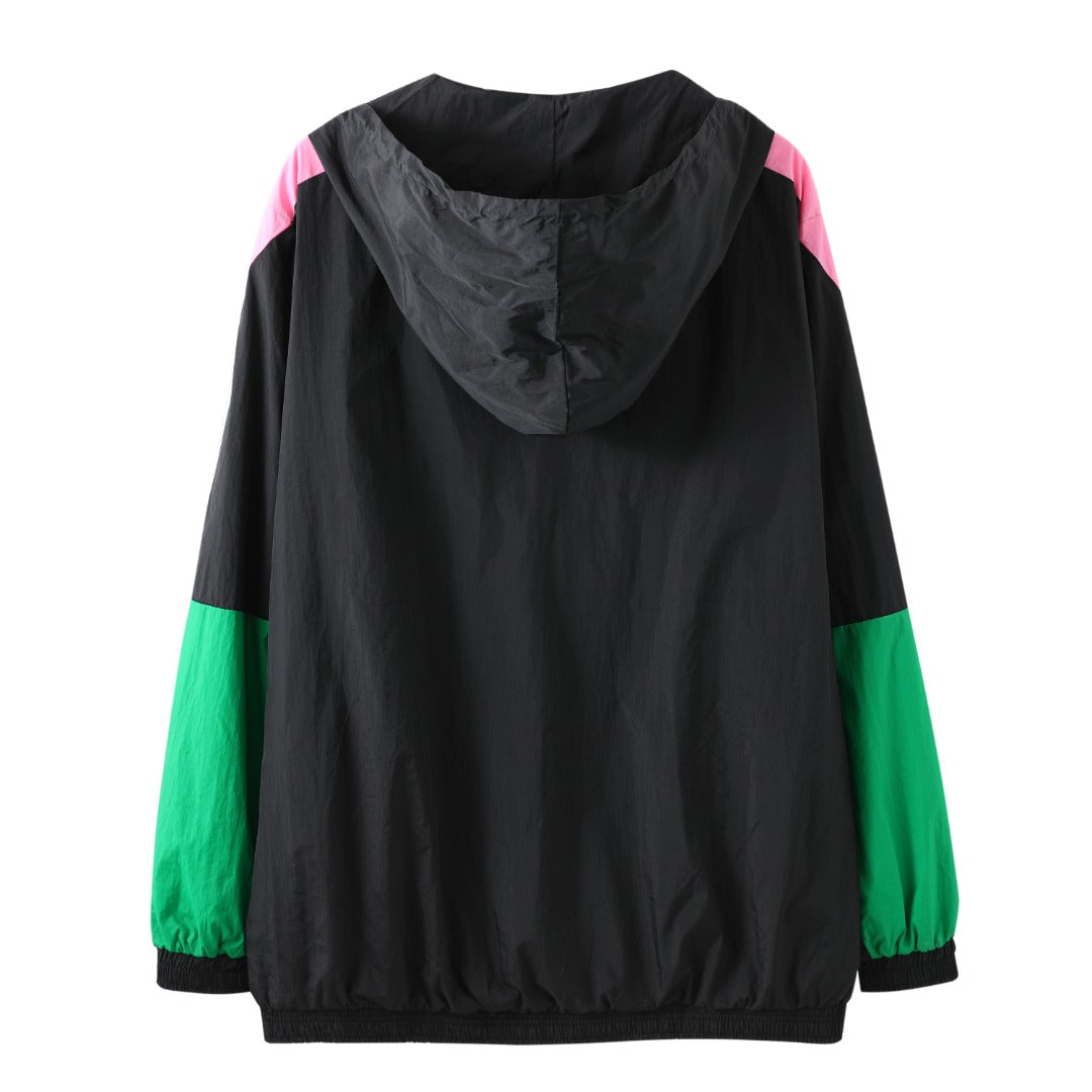 AKA Black Half Zip Windbreaker Jacket Read Description