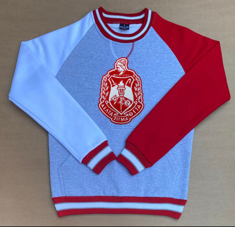 Delta Grey Crest Chenille Crewneck