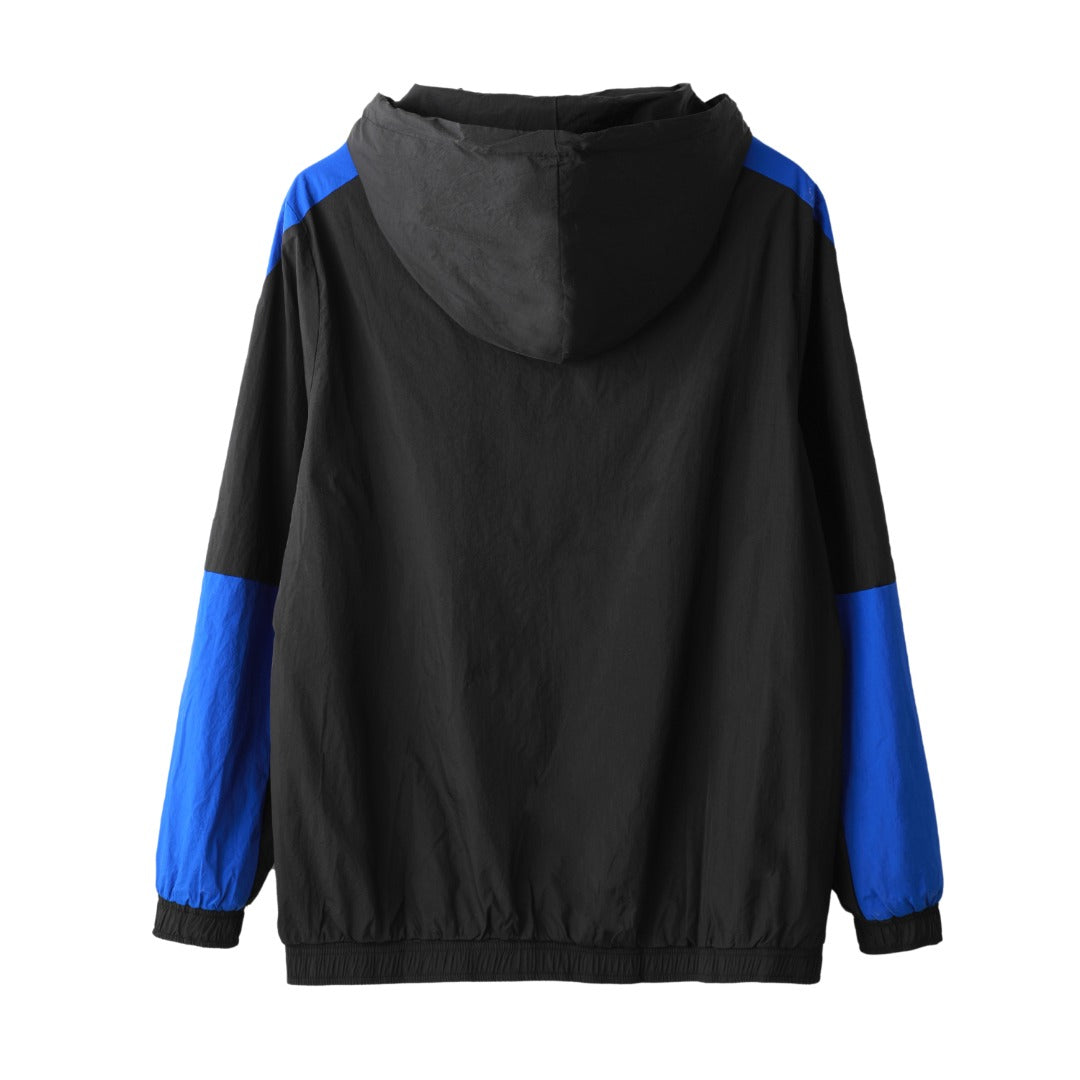 Zeta Black Half Zip Windbreaker Jacket