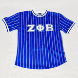 Zeta Phi Beta Blue Pinstripe Baseball Jersey