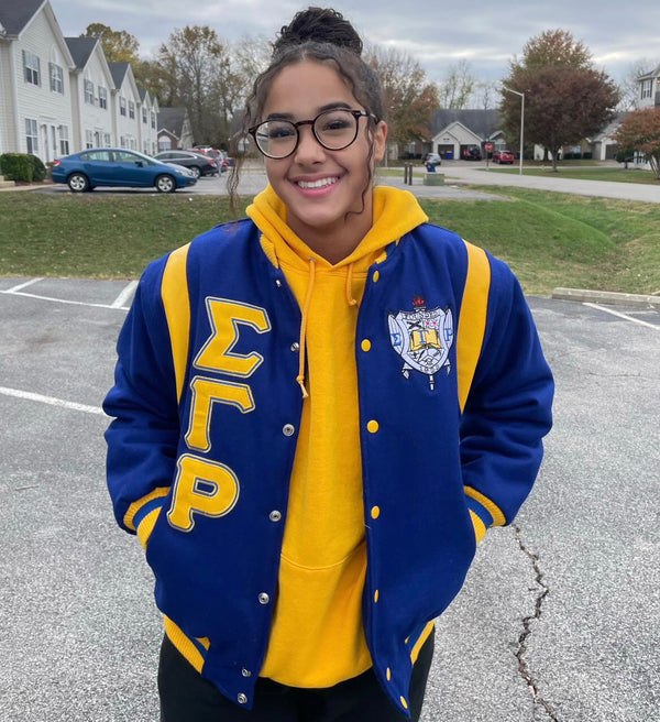 SGRho Wool and Leather Letterman Jacket