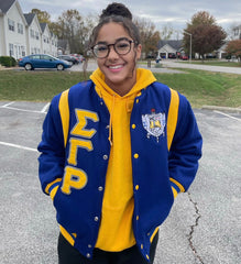 SGRho Wool and Leather Letterman Jacket