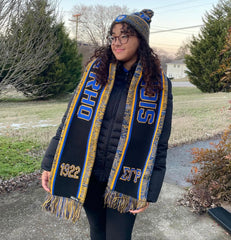 SGRho Black Scarf and Hat Set