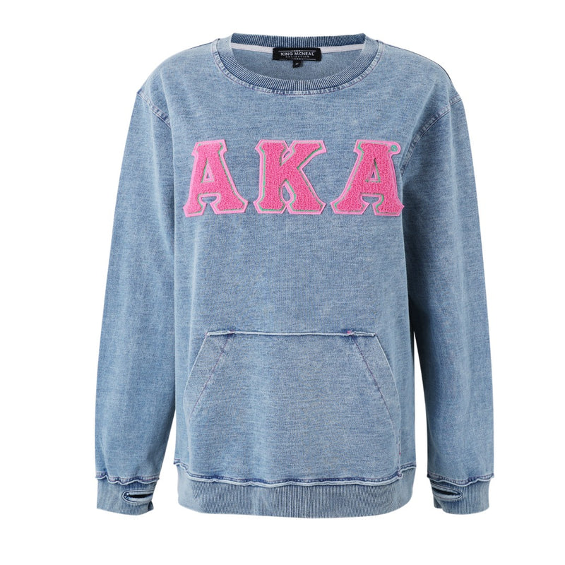 AKA Denim Chenille Crewneck (Unisex Size)