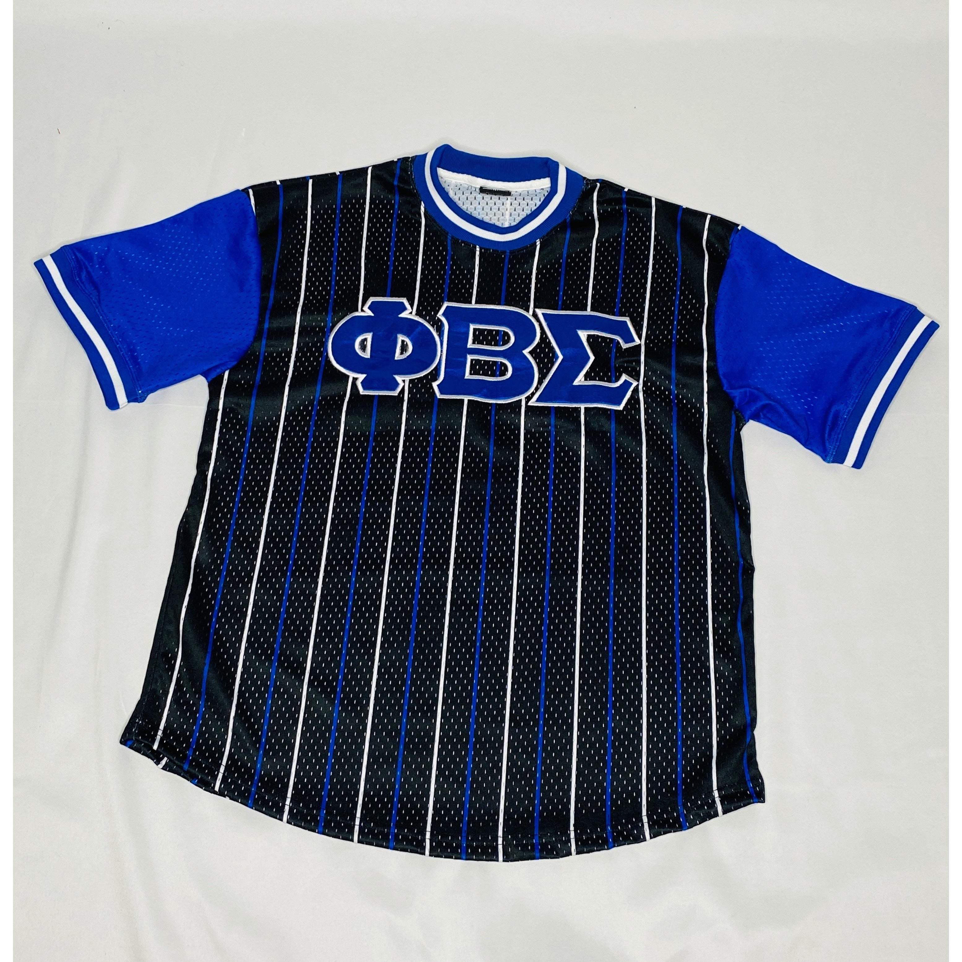 Black Phi Beta Sigma Pinstripe Baseball Jersey