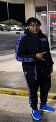 Black Phi Beta Sigma Tapered Sweatsuit Jacket