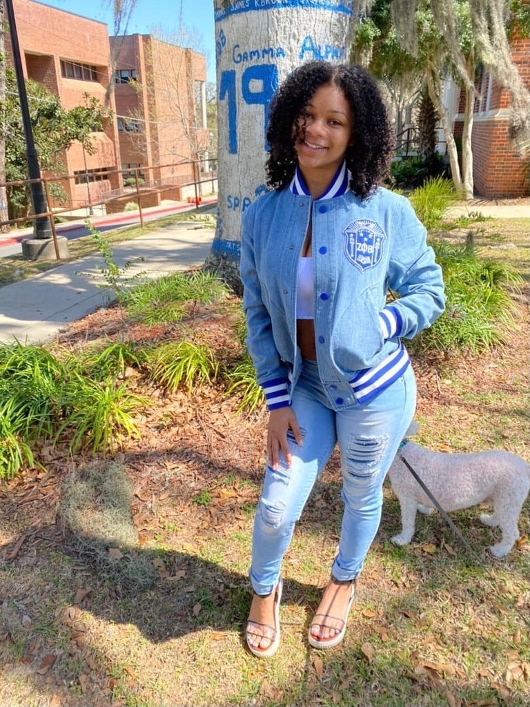 Zeta Denim Bomber Jacket Read Description The King McNeal Collection
