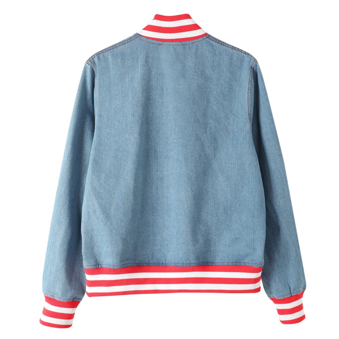 Delta Denim Bomber Jacket Read Description