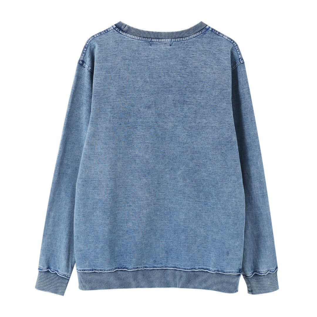 Zeta Denim Chenille Crewneck (Unisex Size)
